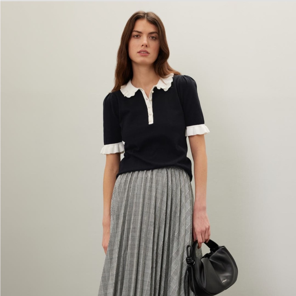 CeCe Ruffle Collar Polo - Picture 3 of 8